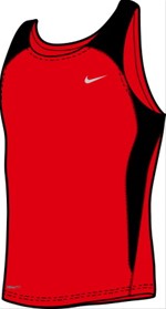 NIKE FOUNDMENTAL TEAM SINGLET ROSSO